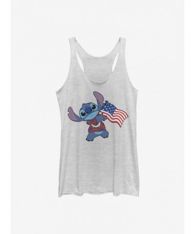 Disney Lilo & Stitch Tropical Stitch Flag Girls Tank Htr $7.46 Tanks