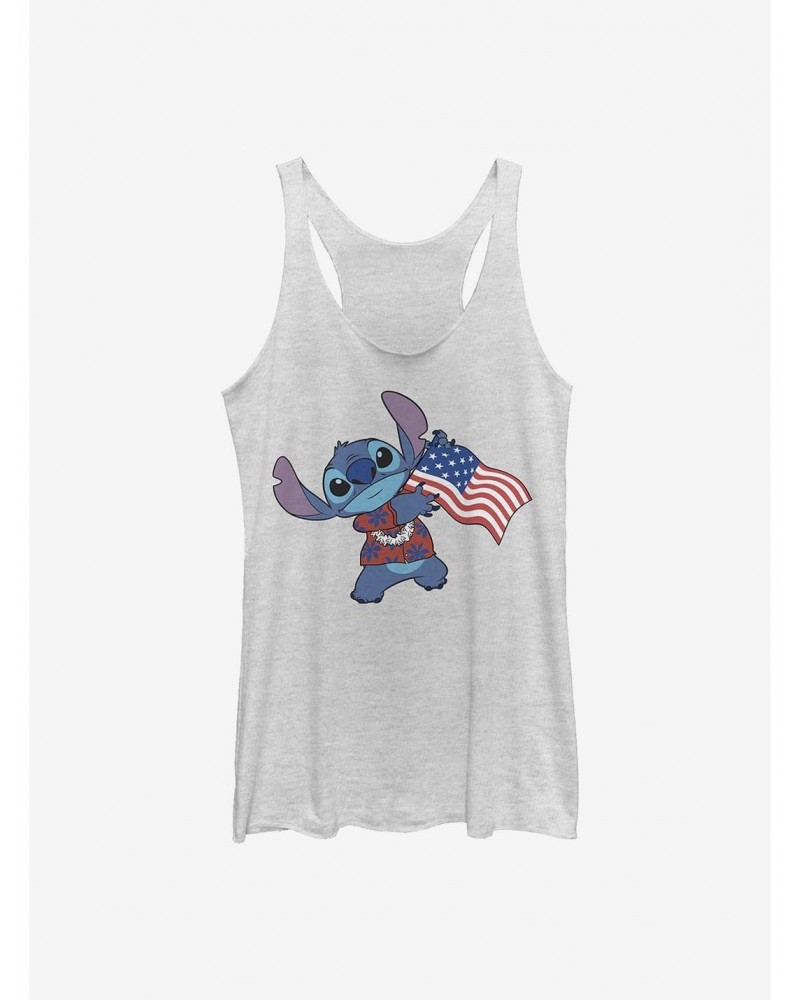 Disney Lilo & Stitch Tropical Stitch Flag Girls Tank Htr $7.46 Tanks