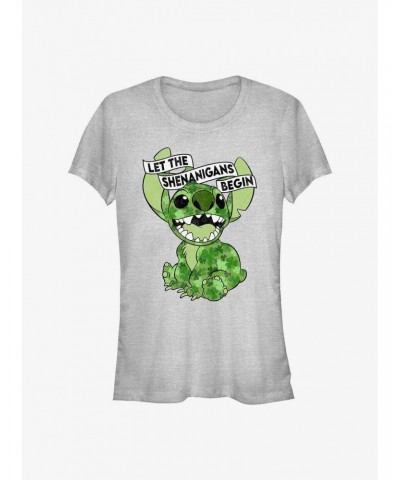 Disney Lilo & Stitch Clover Stitch Let The Shenanigans Begin Girls T-Shirt $7.37 T-Shirts