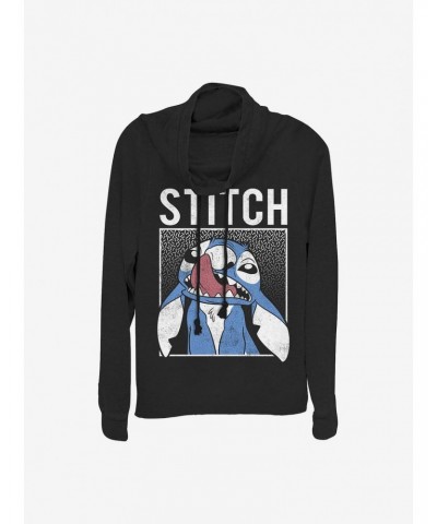 Disney Lilo & Stitch Savage Stitch Cowlneck Long-Sleeve Girls Top $12.57 Tops