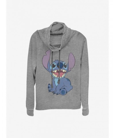 Disney Lilo & Stitch Basic Happy Stitch Cowlneck Long-Sleeve Girls Top $14.73 Tops