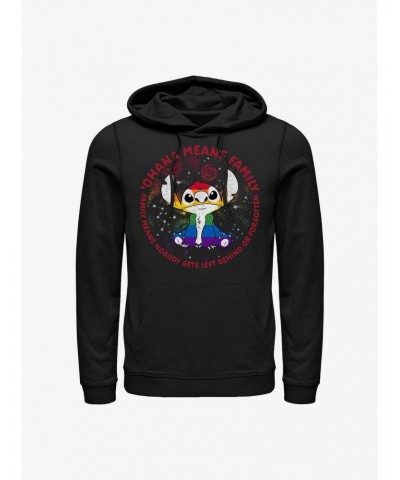 Disney Lilo And Stitch Ohana Means Family Rainbow Pride Hoodie $14.37 Hoodies