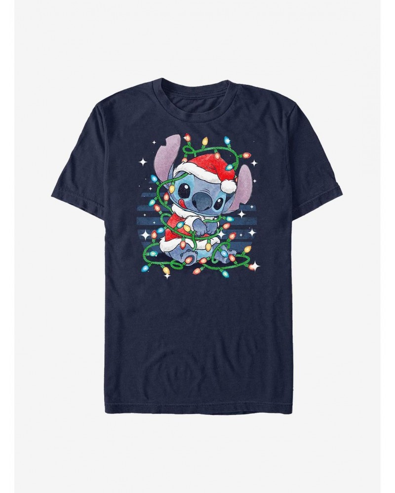 Disney Lilo & Stitch Holiday Lights T-Shirt $8.80 T-Shirts