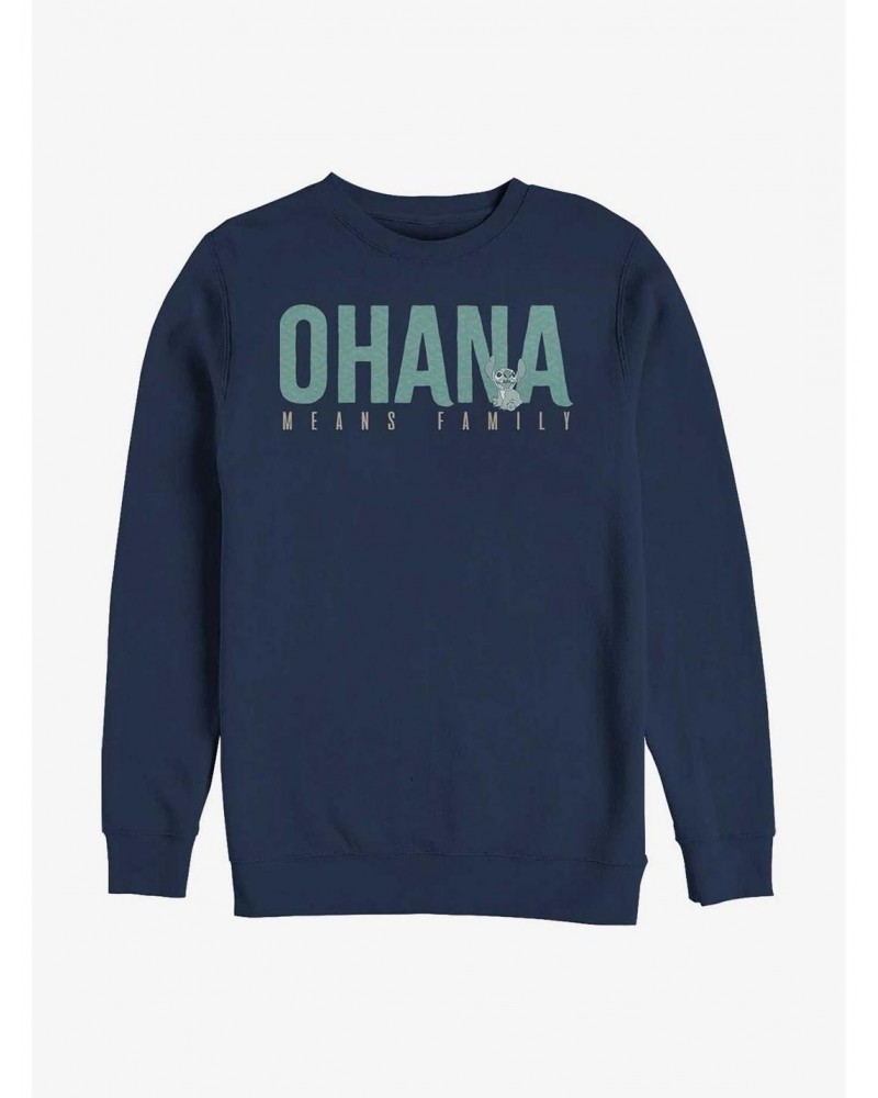 Disney Lilo & Stitch Ohana Bold Crew Sweatshirt $10.92 Sweatshirts