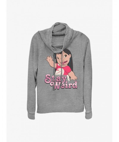 Disney Lilo & Stitch Stay Weird Lilo Cowl Neck Long-Sleeve Top $15.45 Tops