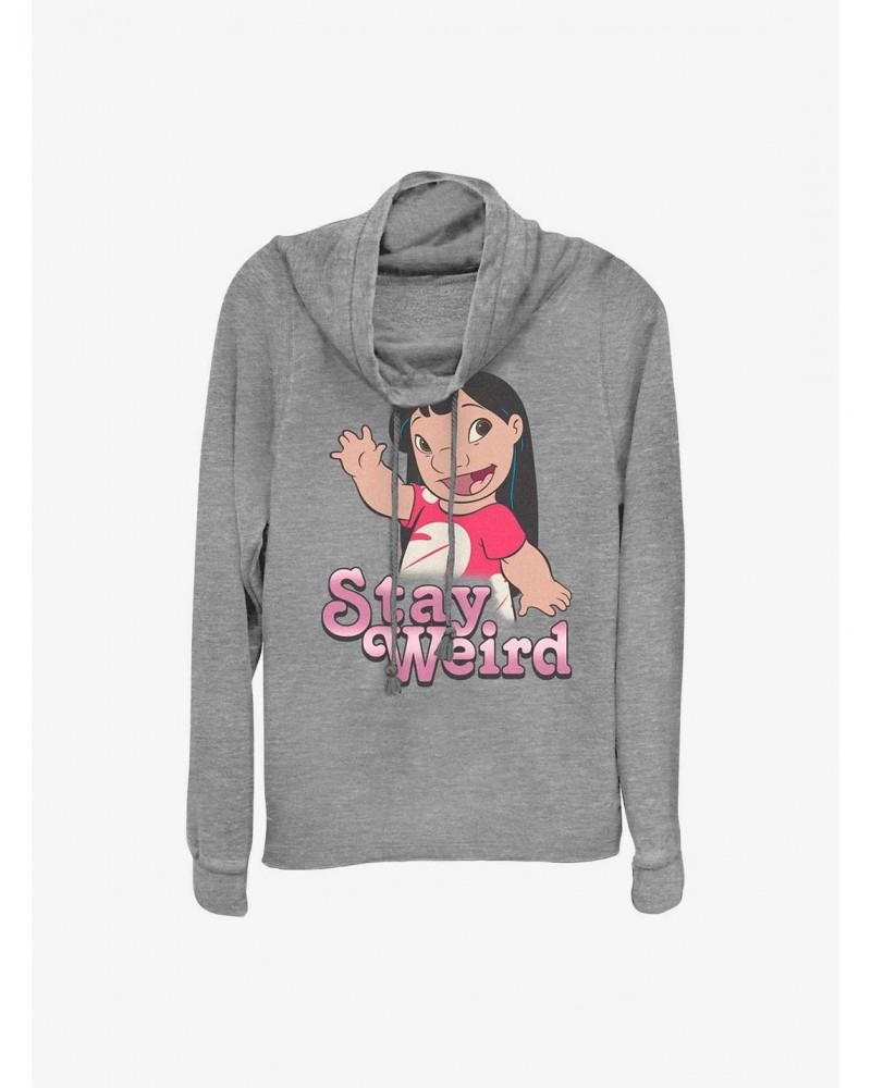 Disney Lilo & Stitch Stay Weird Lilo Cowl Neck Long-Sleeve Top $15.45 Tops