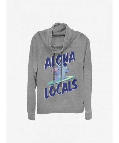 Disney Lilo & Stitch Aloha Locals Stitch Cowlneck Long-Sleeve Girls Top $17.96 Tops