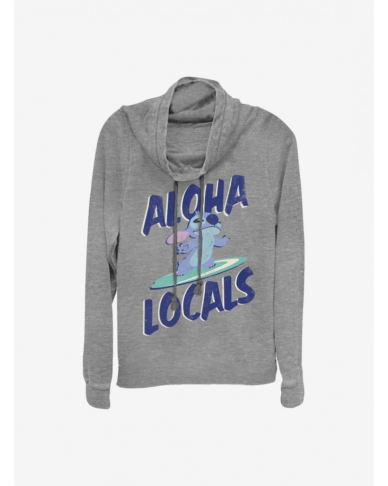 Disney Lilo & Stitch Aloha Locals Stitch Cowlneck Long-Sleeve Girls Top $17.96 Tops