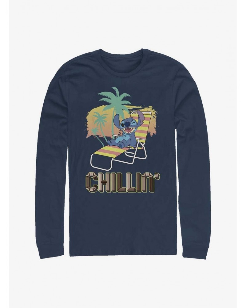 Disney Lilo & Stitch Stitch Chillin Long-Sleeve T-Shirt $12.11 T-Shirts