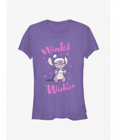 Disney Lilo & Stitch Angel Winter Wishes Girls T-Shirt $8.57 T-Shirts