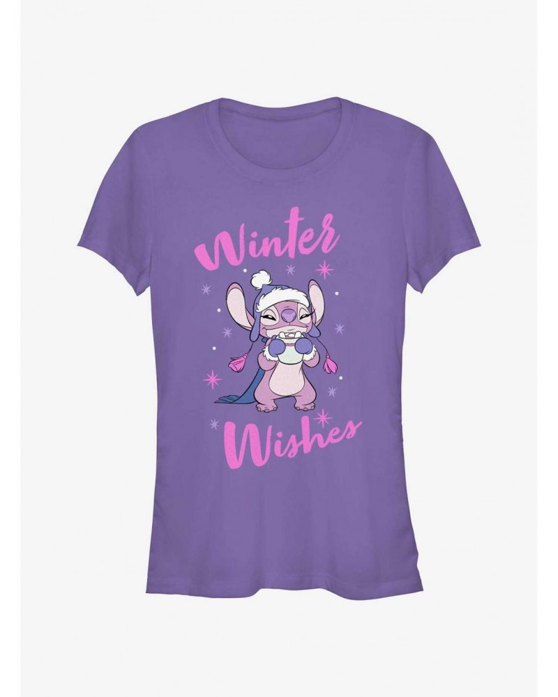 Disney Lilo & Stitch Angel Winter Wishes Girls T-Shirt $8.57 T-Shirts