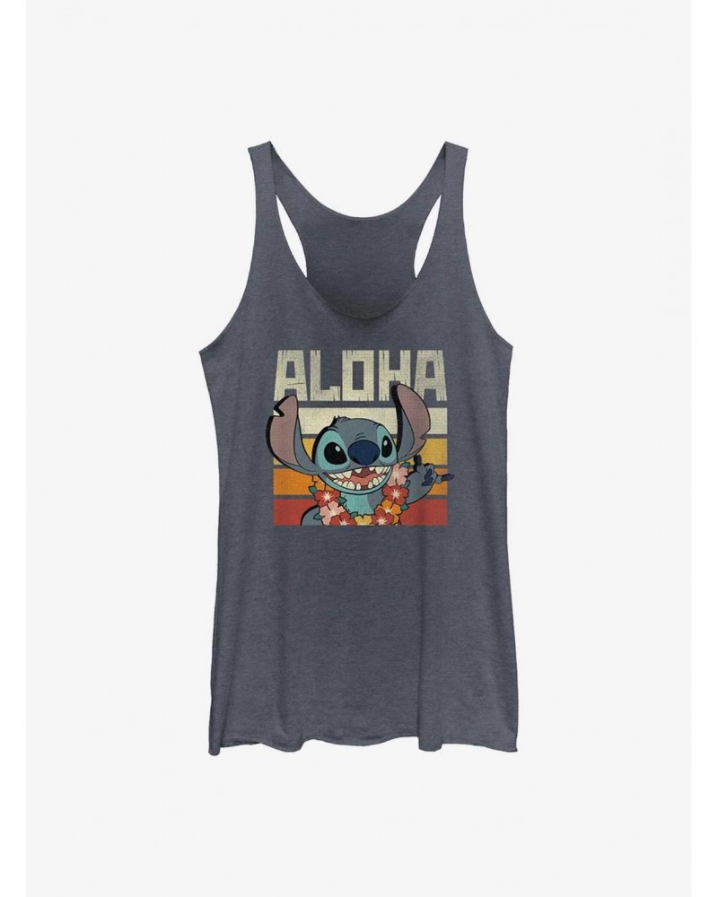 Dsny Lilo Stch Stitch Says Aloha Girls Raw Edge Tank $10.15 Tanks