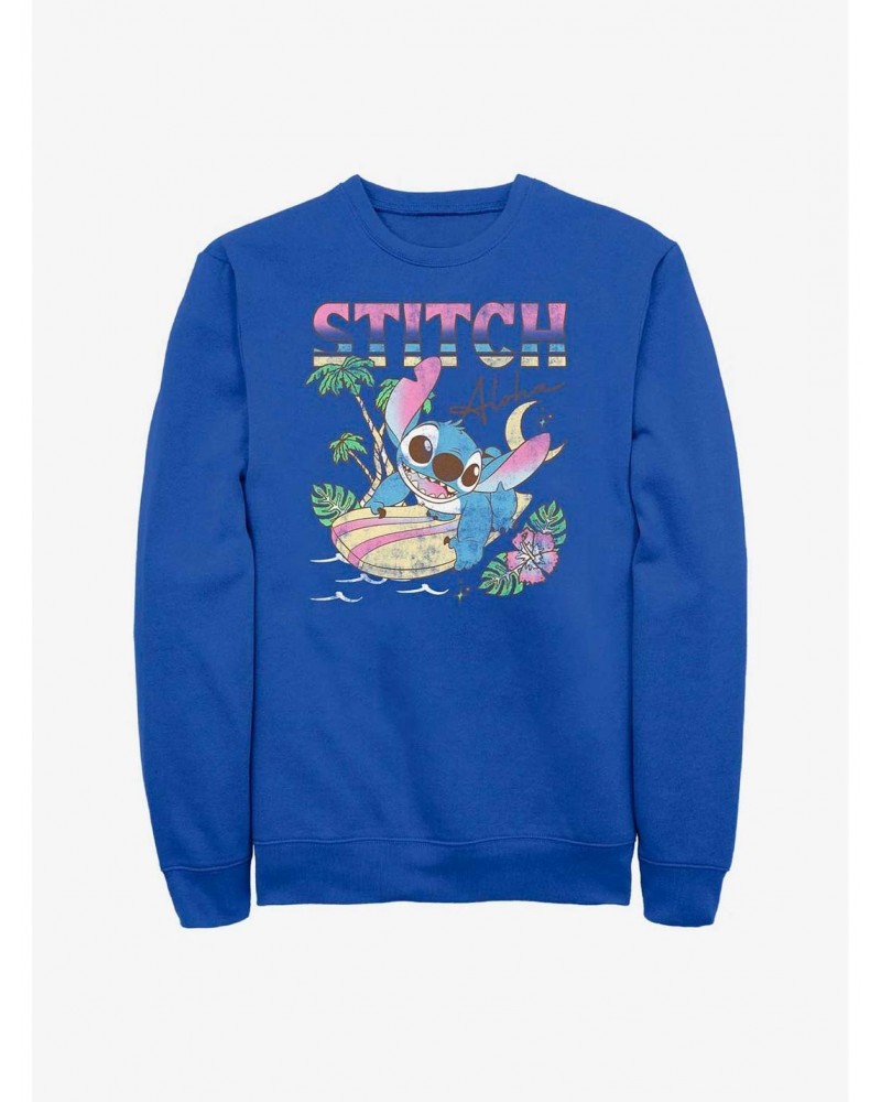 Disney Lilo & Stitch Aloha Stitch Crew Sweatshirt $10.04 Sweatshirts