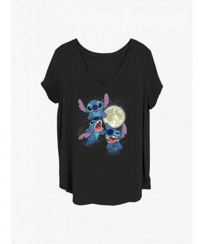 Disney Lilo & Stitch Three Stitch Moon Girls T-Shirt Plus Size $11.10 T-Shirts