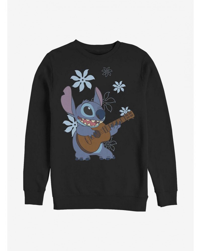 Disney Lilo & Stitch Stitch Flowers Crew Sweatshirt $14.46 Sweatshirts