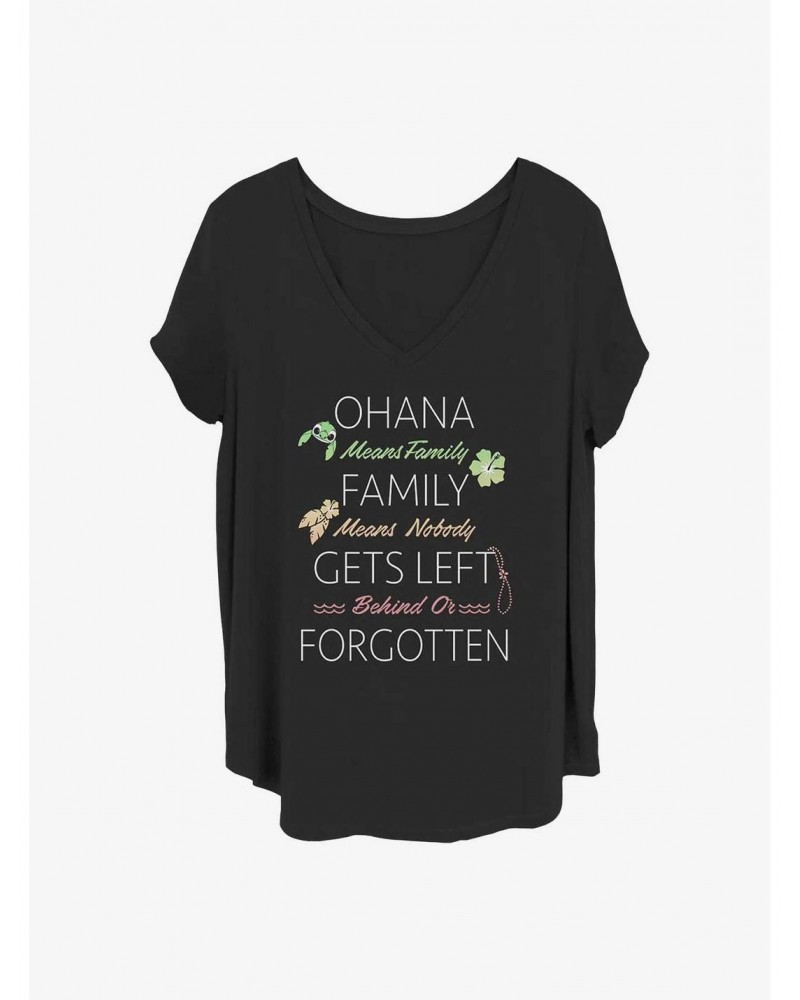 Disney Lilo & Stitch Ohana Family Quoted Girls T-Shirt Plus Size $9.71 T-Shirts