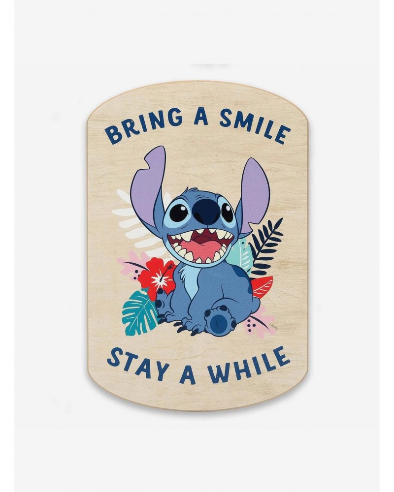 Disney Lilo & Stitch Bring A Smile Stay A While Wood Wall Decor $11.45 Décor