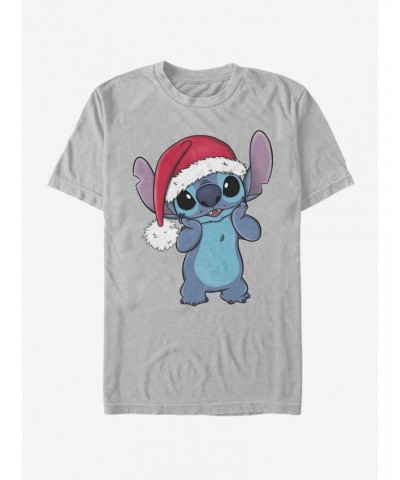 Disney Lilo & Stitch Holiday Stitch Wearing Santa Hat T-Shirt $8.99 T-Shirts