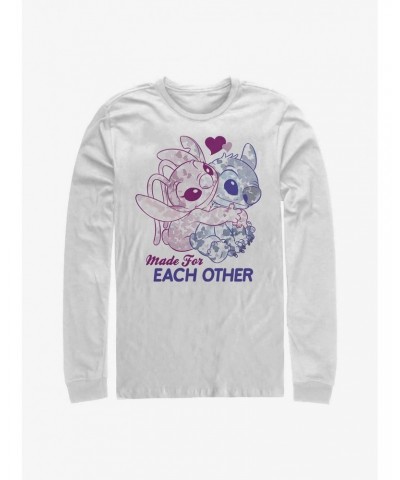 Disney Lilo & Stitch Made For Eachother Long-Sleeve T-Shirt $13.16 T-Shirts