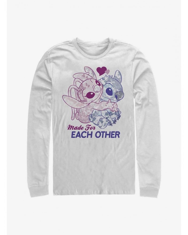 Disney Lilo & Stitch Made For Eachother Long-Sleeve T-Shirt $13.16 T-Shirts