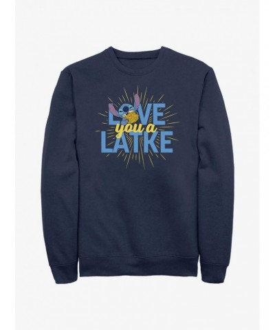 Disney Lilo & Stitch Hanukkah Love You A Latke Sweatshirt $9.45 Sweatshirts